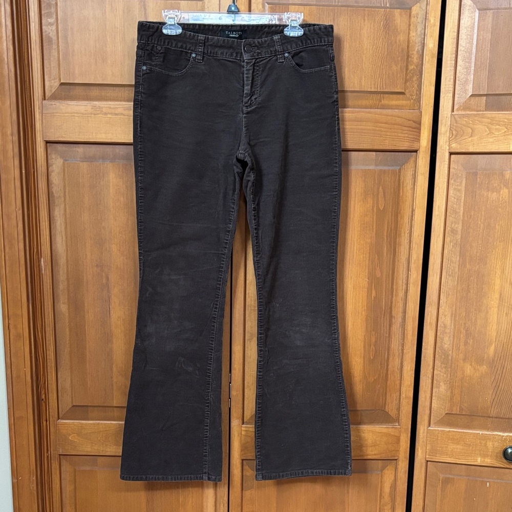 Talbots Dark Chocolate Brown Corduroy Flare Jeans
